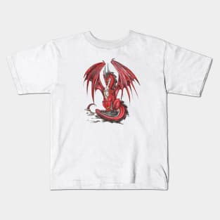 Majestic Red Dragon Kids T-Shirt